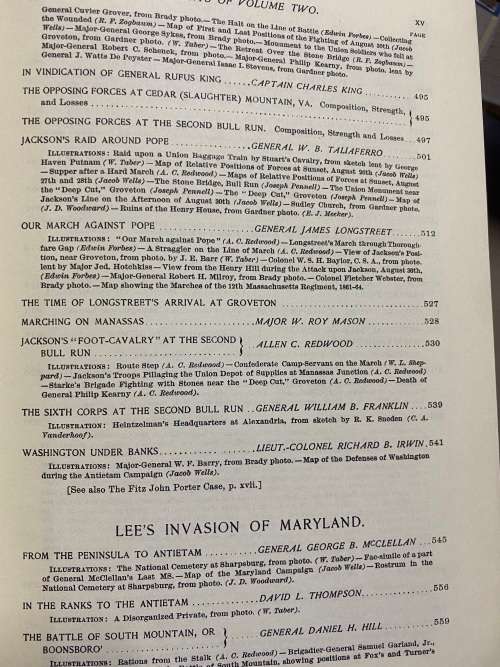 Battle and Leaders of the Civil War. Vol. II. III & IV.  Ed. R.U. Johnson. USA Civil War