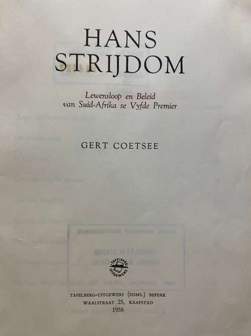 Hans Strijdom. Gert Coetzee