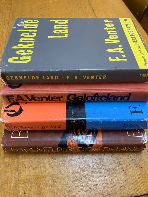 F A Venter.  Geknelde Land, Gelofteland, Offerland en Bedoelde Land. Vier Lande boeke.