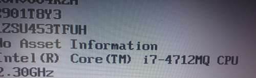 intel I7-4712MQ  SR1PS 2.3 GHz Quad-Core