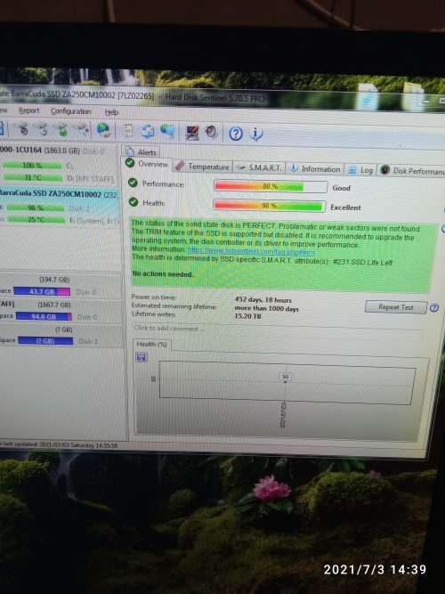 SSD DRIVES USED(barracuda, Samsung)