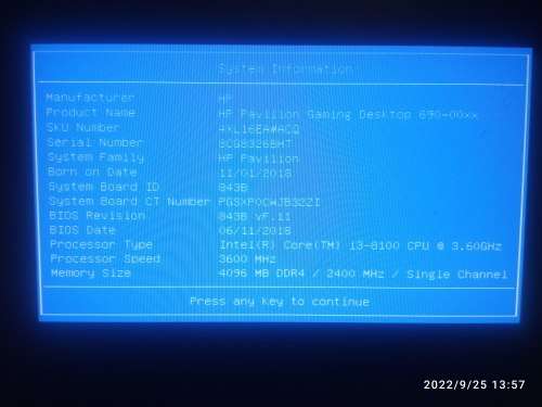 Hp pavilion 290 motherboard with cpu, and heatsink, psu.