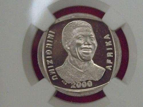One set of 3 NGC Nelson Mandela 2000 R5's PF 63,PF 64 & PF65