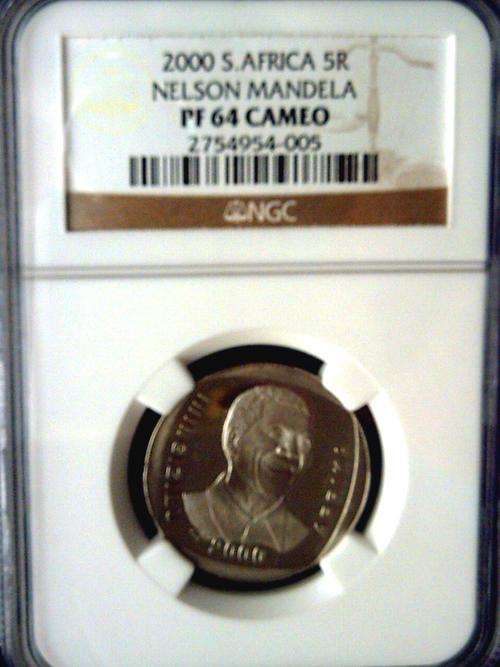 NELSON MANDELA YEAR 2000 R5 PF64 CAMEO NGC