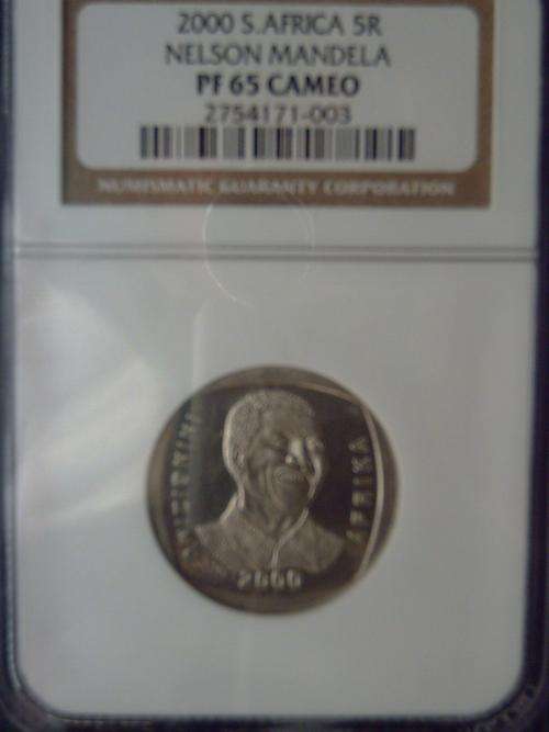NELSON MANDELA YEAR 2000 R5 PF65 CAMEO NGC