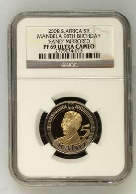 2008 MANDELA 90th BIRTHDAY PF69 U/C NGC
