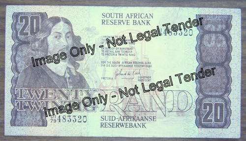Misprint! GPC de Kock 2nd Issue R20.00 Note Clear evidence of reverse print reflects on obverse.