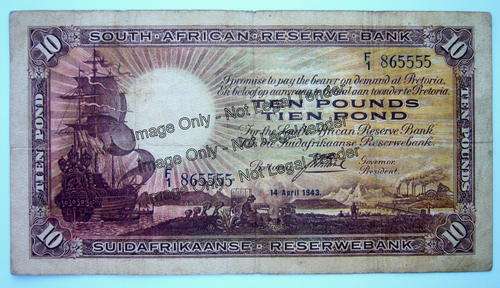 J Postmus First Issue Ten Pound Note. Serial No. F1 865555 G+