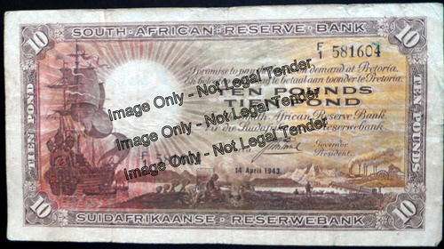 J Postmus 1st Issue Ten Pound Serial F1 581604 dated 14 April 1943. VG