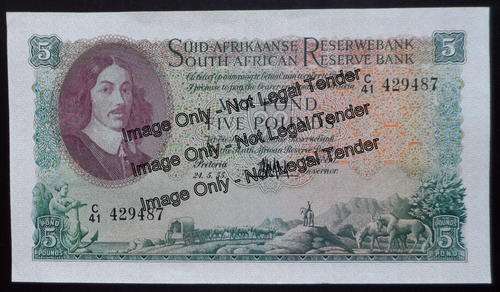 MH de Kock 3rd Issue Five Pounds Serial C41 429487. UNC
