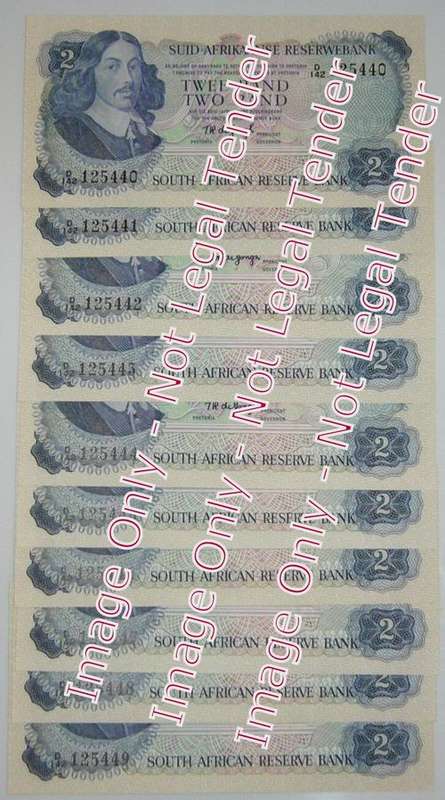 TW de Jongh 3rd Issue 10 x R2 Notes in sequence UNC
