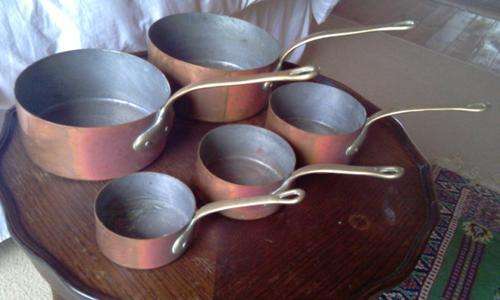 COPPER POTS X 5