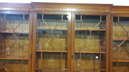 Cherrywood Veneer and Paneled Glass Door Bookcase