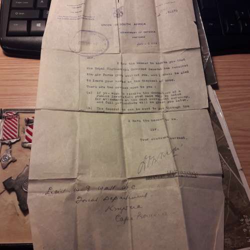 AIR FORCE CROSS 1918: LIEUT W E WATT