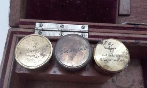 Brass E.Leitz Wetzlar Microscope No 76115 in Wooden Box