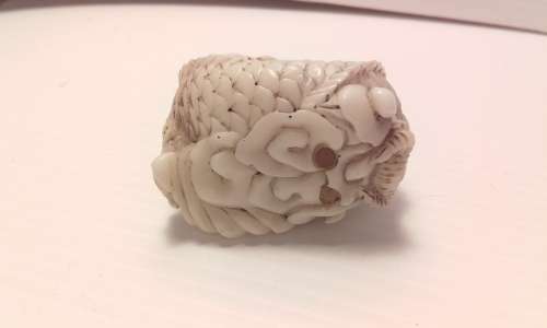 Chinese Netsuke Dragon Horse and Bearded man