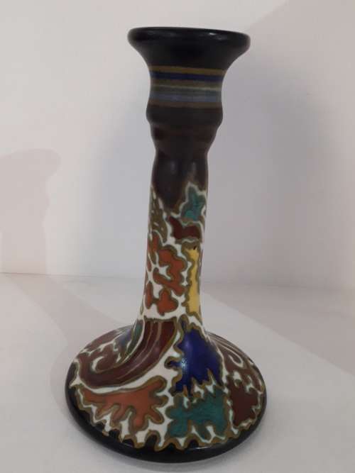 Dutch Gouda Pottery Candlestick