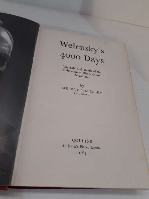 4000 Days by Sir Roy Welensky  1964