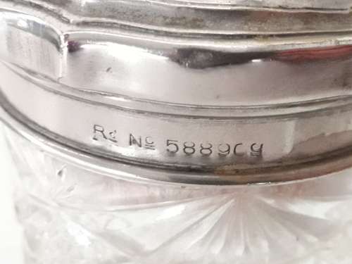 Crystal and Silver lidded Powder Puff Container
