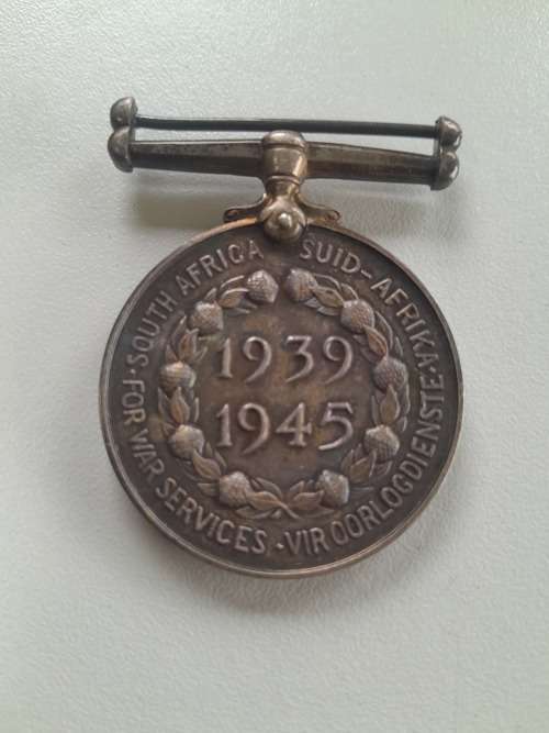 1939-1945 South Africa war service silver medal. No name