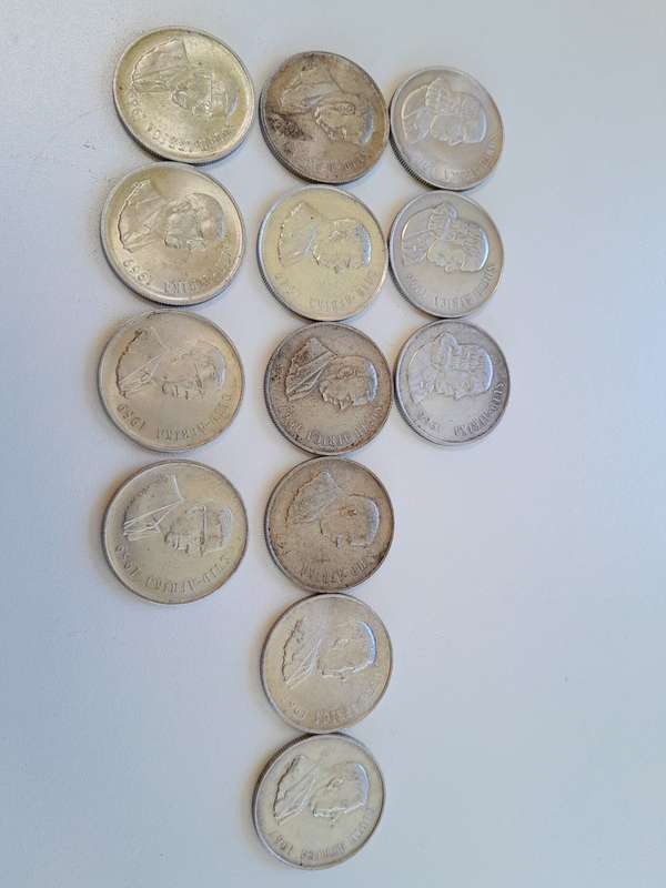 Silver One Rand Coins x 13
