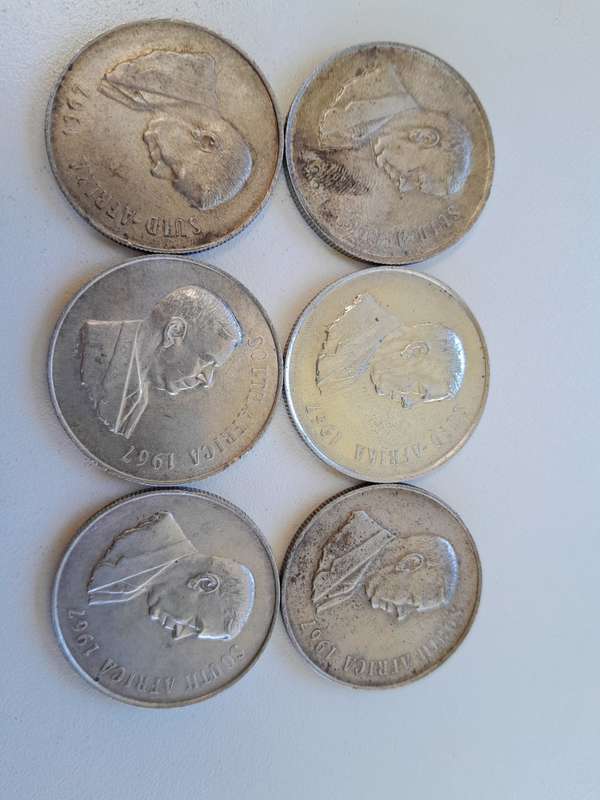 Silver One Rand Coins x 13