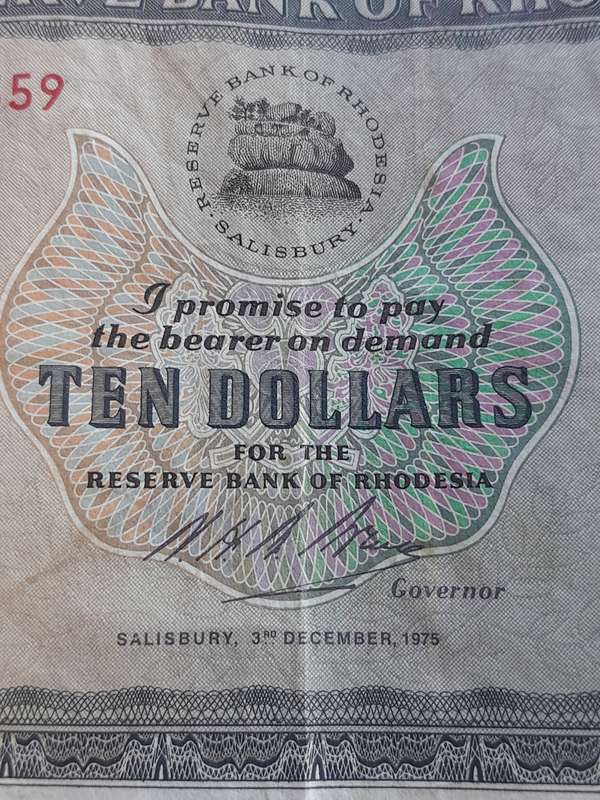Rhodesia Dollars and Pound Rhodes Watermark