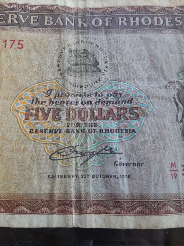 Rhodesia Dollars and Pound Rhodes Watermark