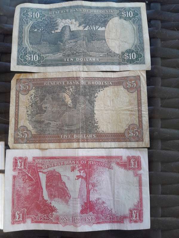 Rhodesia Dollars and Pound Rhodes Watermark