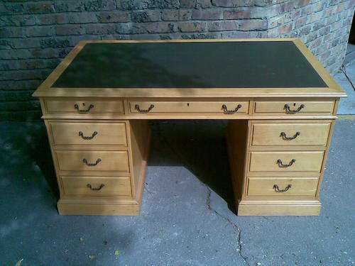 Desk with Leather inlay.