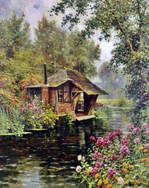 Prints for Silk Ribbon Embroidery Country Rivers 496