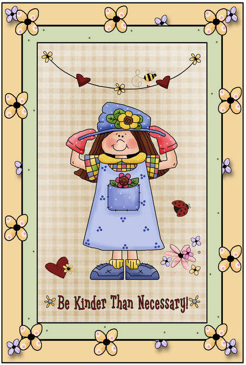 Silk Ribbon Embroidery Prints - Be Kinder than necessary - Size A3
