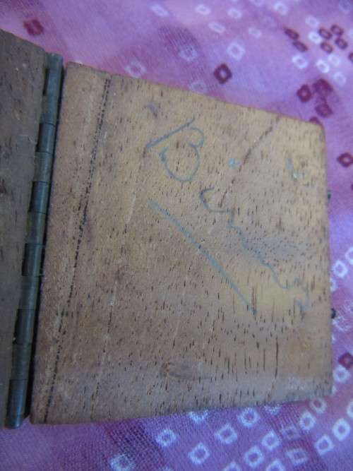 Wooden compass in small box signed - circa WWII