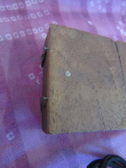 Wooden compass in small box signed - circa WWII