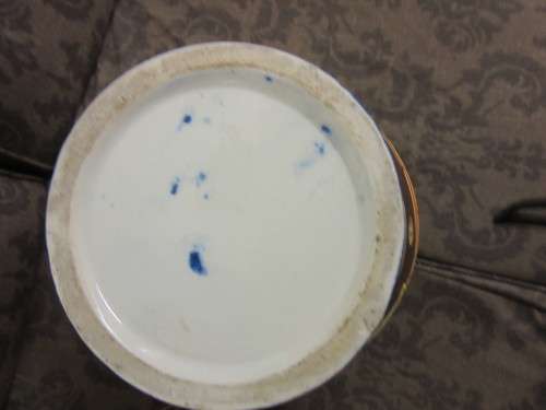 magnificent LARGE PAIR OF Vintage Japanese Satsuma Vases Set -COBALT GLAZE - no marks-- REDUCED