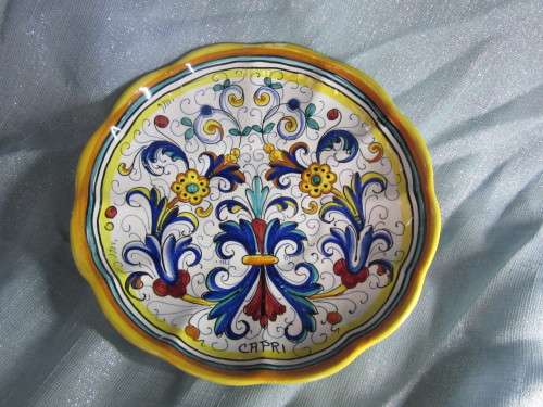 Portuguese majolica wall plate marked  Capri - signed on reverse