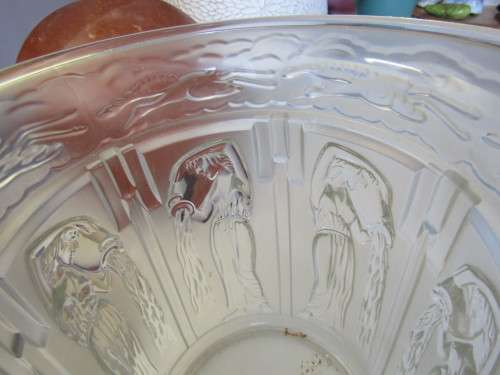 Stunning Art Deco - Lalique Style Part clear part frosted  - Water Maidens Vase