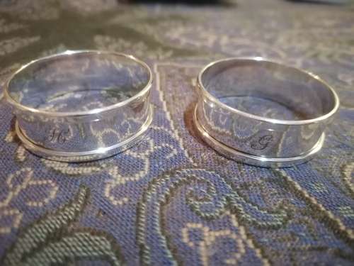 A Pair Of Sterling Serviette rings