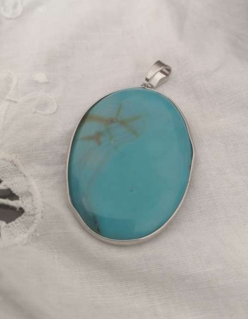 Natural Turquoise colored Agate  pendant