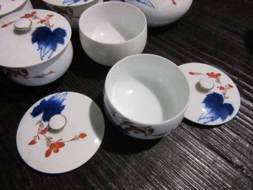 Cobalt blue Japanese Aritware Teaset Signed ( Blue Orchid)