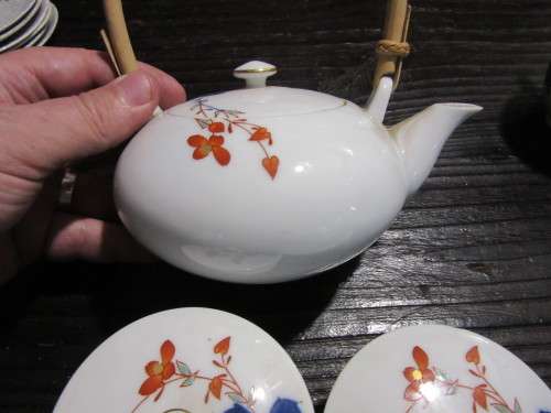 Cobalt blue Japanese Aritware Teaset Signed ( Blue Orchid)