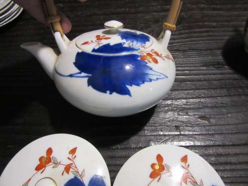 Cobalt blue Japanese Aritware Teaset Signed ( Blue Orchid)