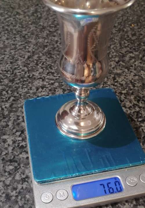 A Lovely traditional Thistle shaped sterling Kiddish Cup
