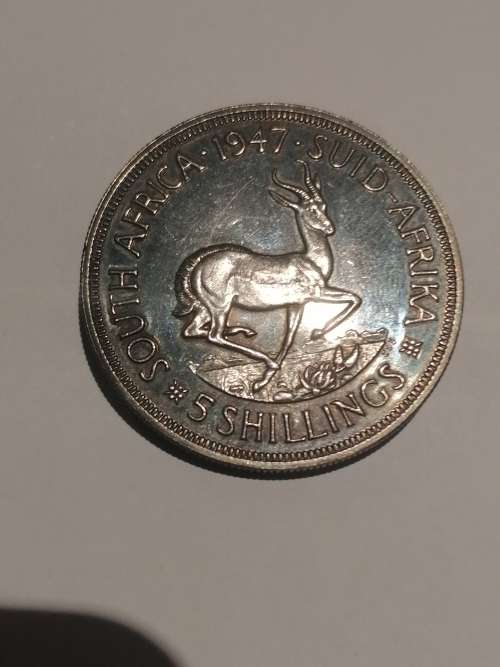 A high grade Excellent patina 1947 sa 5 Shilling