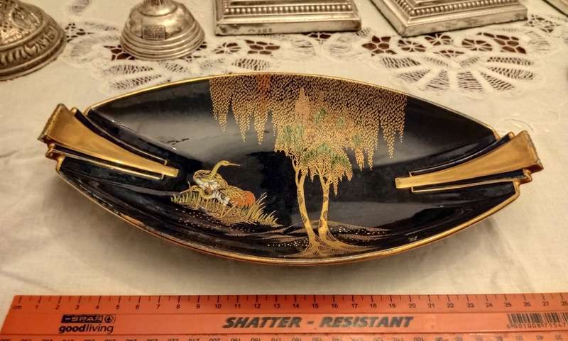 A fine blue royal art deco Carlton ware bowl