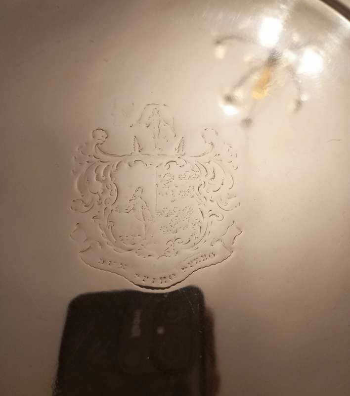 A vintage silver plated footed tray