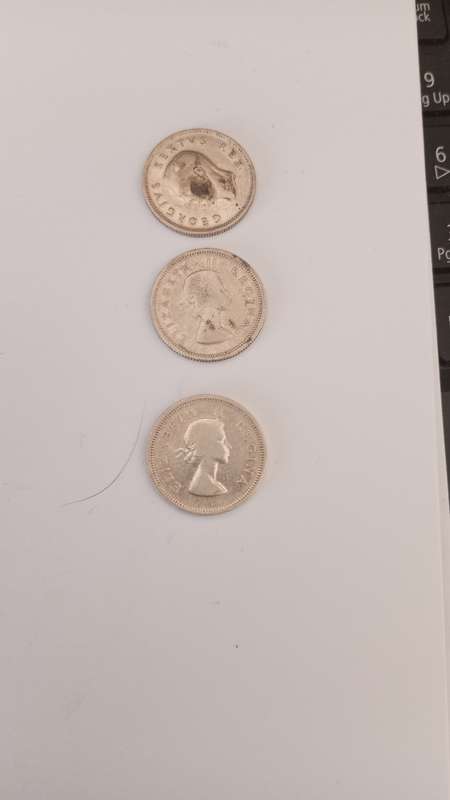 A lot of 3 silver union shillings