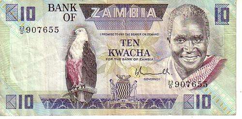 Zambia money: 10 Kwacha note, undated
