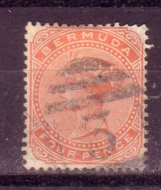 Bermuda, 4d Queen Victoria stamp, used