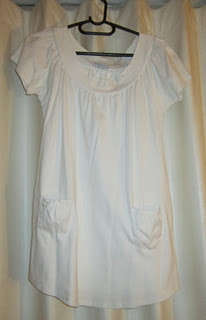 Vintage White Long Top with Pockets